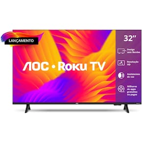 Miniatura Smart TV 32" HD AOC 32S5155/78G Roku TV Wi-Fi Dolby Audio Preta