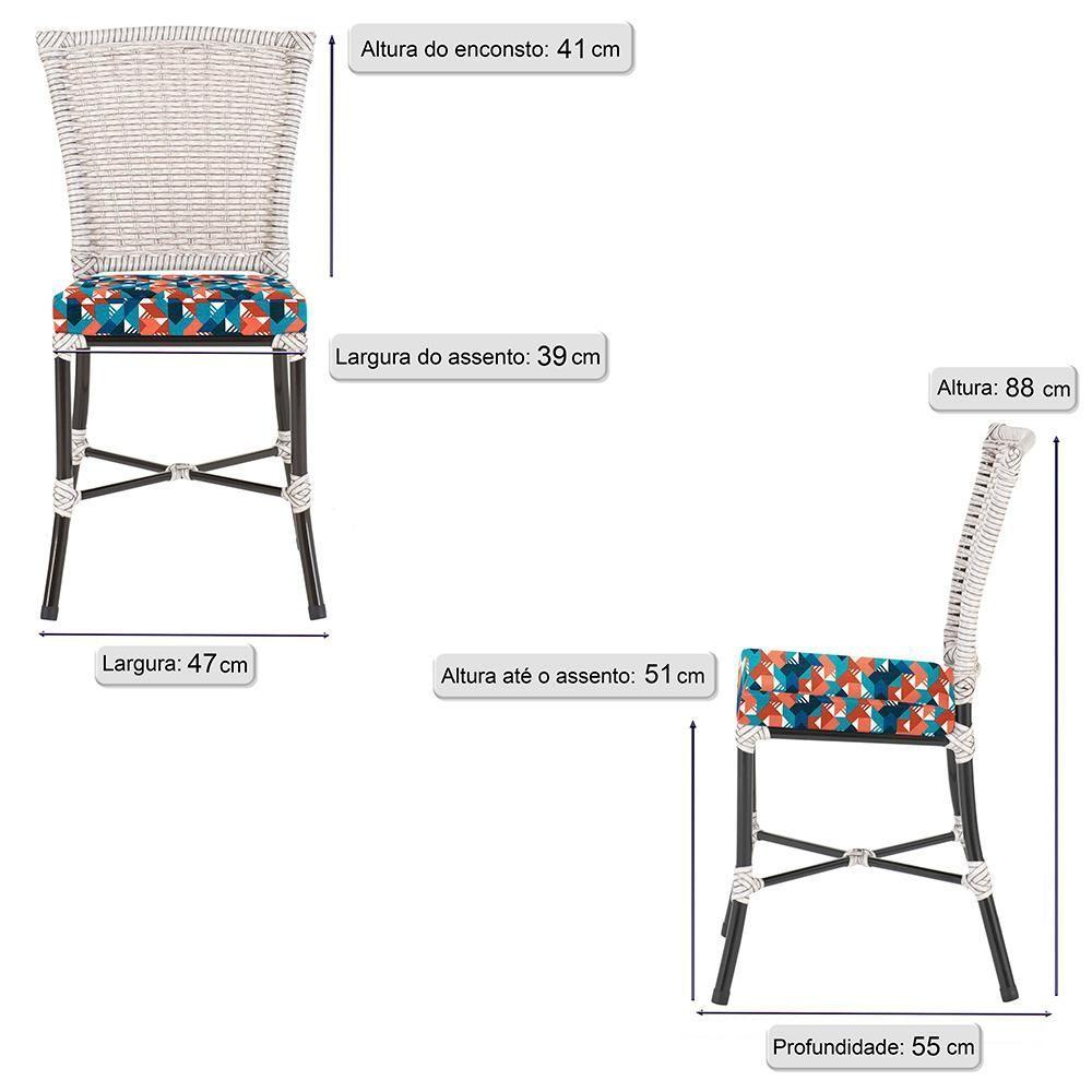 Miniatura Jogo De Cadeiras Para Cozinha - Kit Com 5 Cadeiras Em Aluminio E Fibra Sintetica Marmore Z22