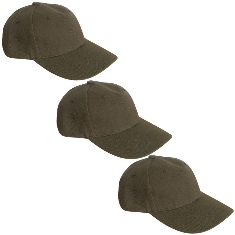 Miniatura Kit 3 Bonés Chapeu Bombeta Ajustável Liso Aba Curva Verde