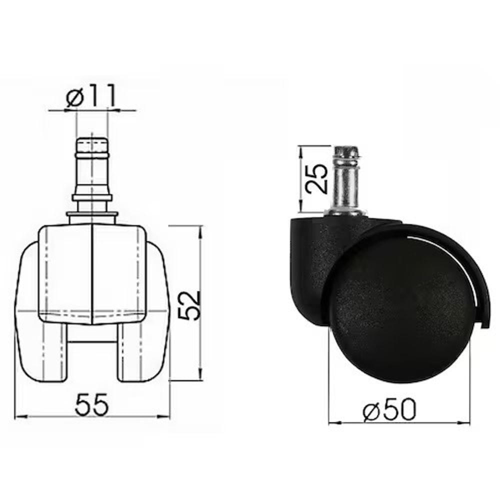 Kit Pistão Classe 1 + 5 Rodízios Para Cadeira Giratória - Solução Completa