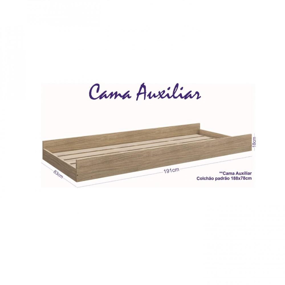 Miniatura Berço Cama Multifuncional com Cama Auxiliar 3 Gavetas Completa Móveis Branco