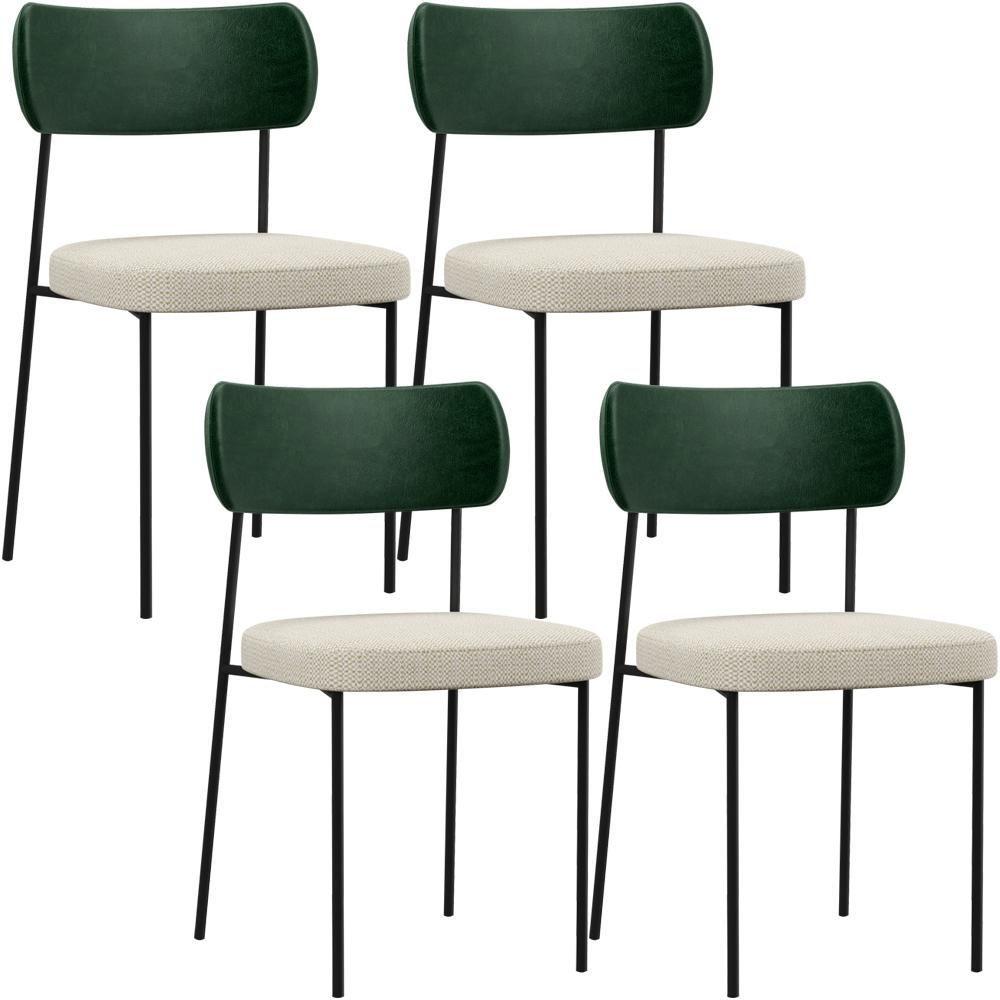 Miniatura Kit 04 Cadeiras Para L02 Verde Musgo Champagne
