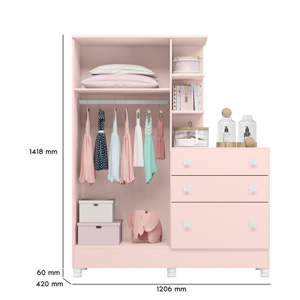 Miniatura Jogo De Quarto Infantil Gr E Cômoda E Berço 3540 Doce Sonho rosa