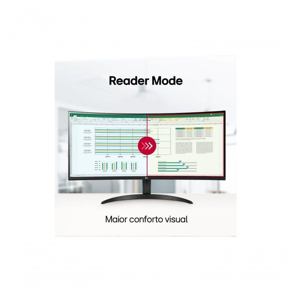 Miniatura Monitor LG UltraWide Curvo Tela VA de 34” WQHD 3440 x 1440 21:9 sRGB 99% HDR10 PBP 100Hz AMD FreeSync 34WR50QC-B