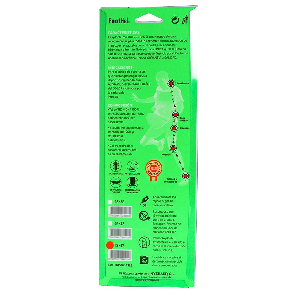 Palmilha de Gel Footgel Padel 41 ao 45 Marrom