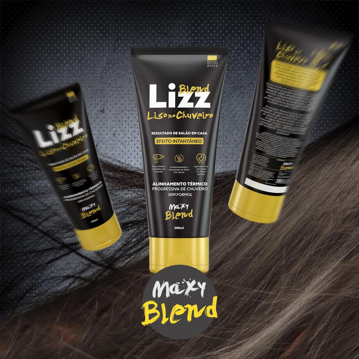 Miniatura Maxy Blend Lizz Progressiva De Chuveiro Mega Resultado 200Ml Anti frizz - Creme - Máscara