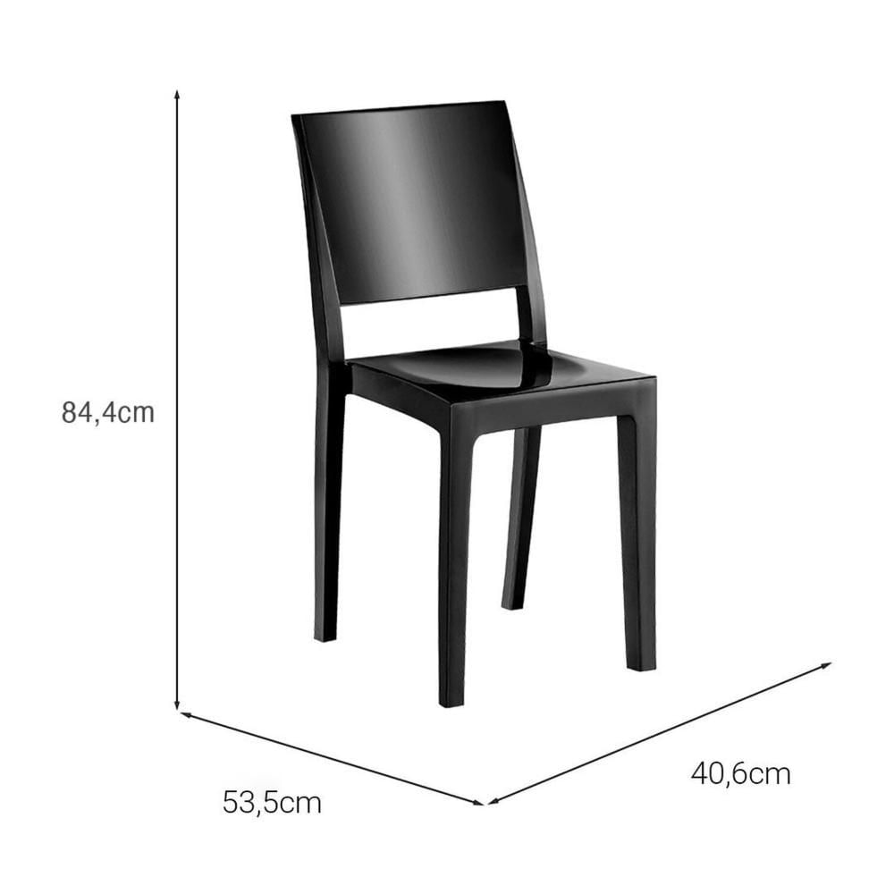Miniatura Conjunto 8 Cadeiras Hydra Plus 53,5x40,6x84,4 Cm Preto