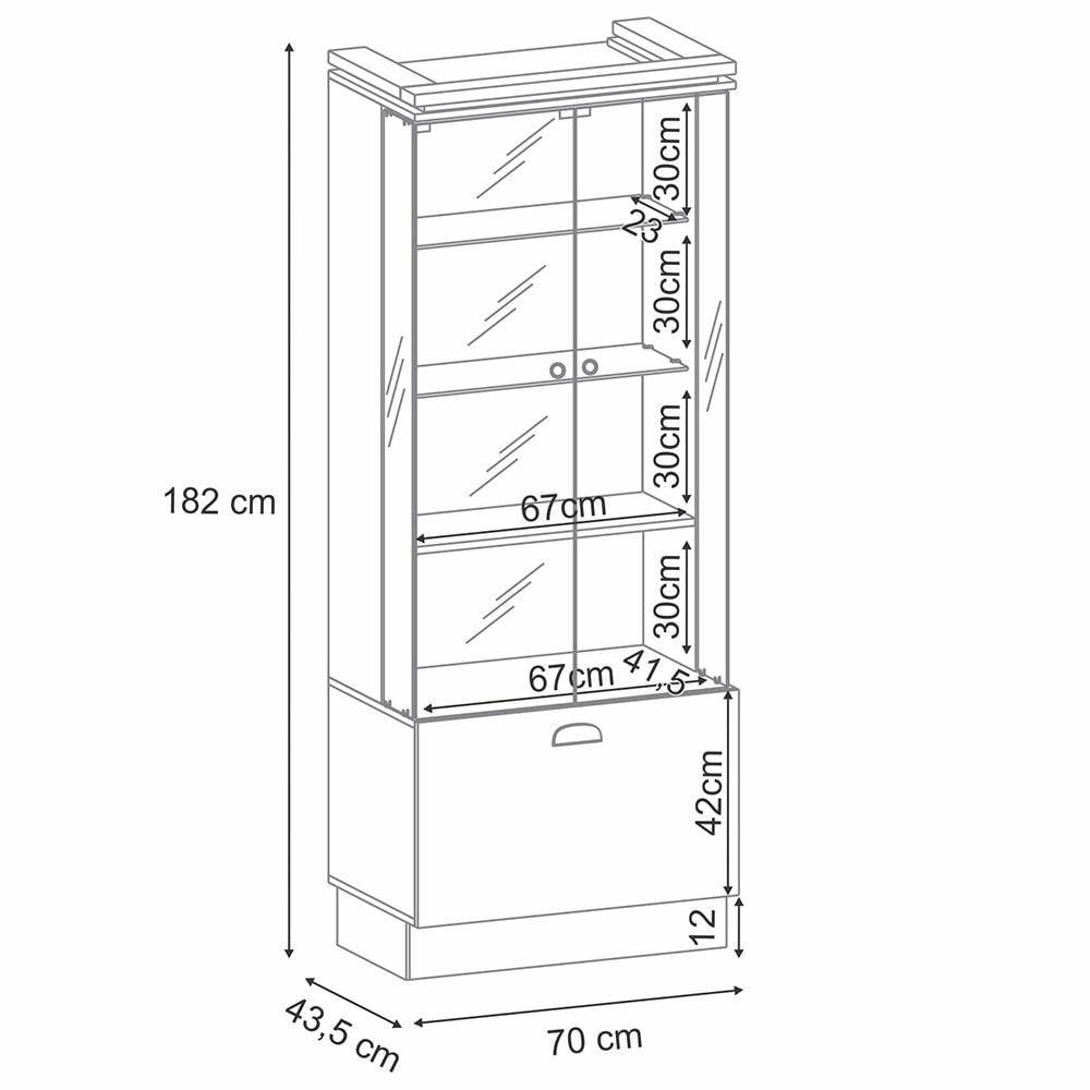 Cristaleira Com Adega Decorativa Peggy Freijó-verde Pistache G26 - Gran Belo