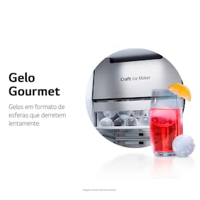Geladeira LG Side by Side Inverter GC-X257CSH Frost Free com Tecnologias InstaView, UVnano, Thinq e Craft Ice Aço Escovado - 598 L 110V