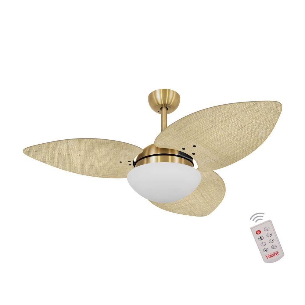Miniatura Ventilador De Teto Dourado 3 Pás 127v C/ Controle 110V