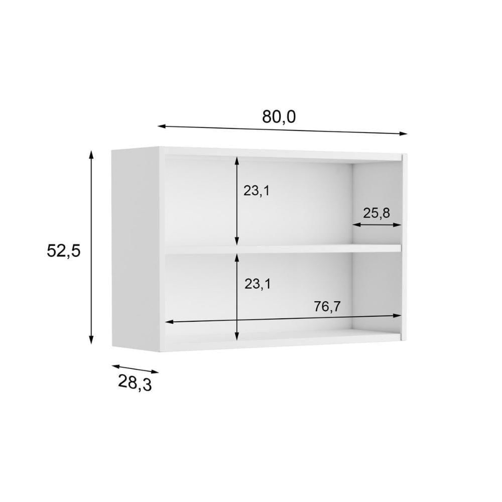Miniatura Armário De Cozinha Modulado Gourmet 7006 2 Portas C-vidro Branco-preto - Bertolini
