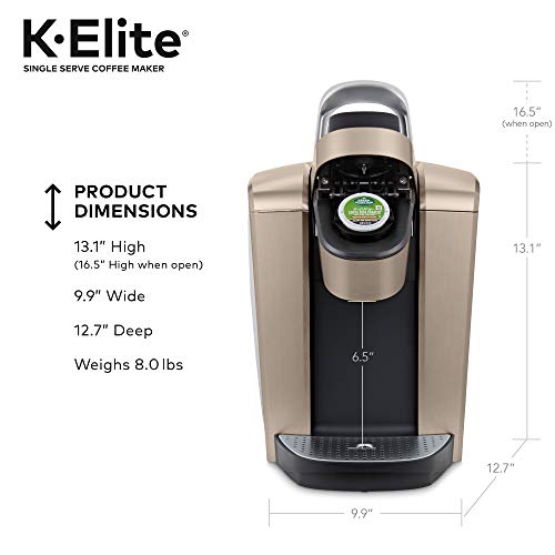 Miniatura Keurig Cafeteira Elétrica KElite 8 Xícaras Dourado 110V