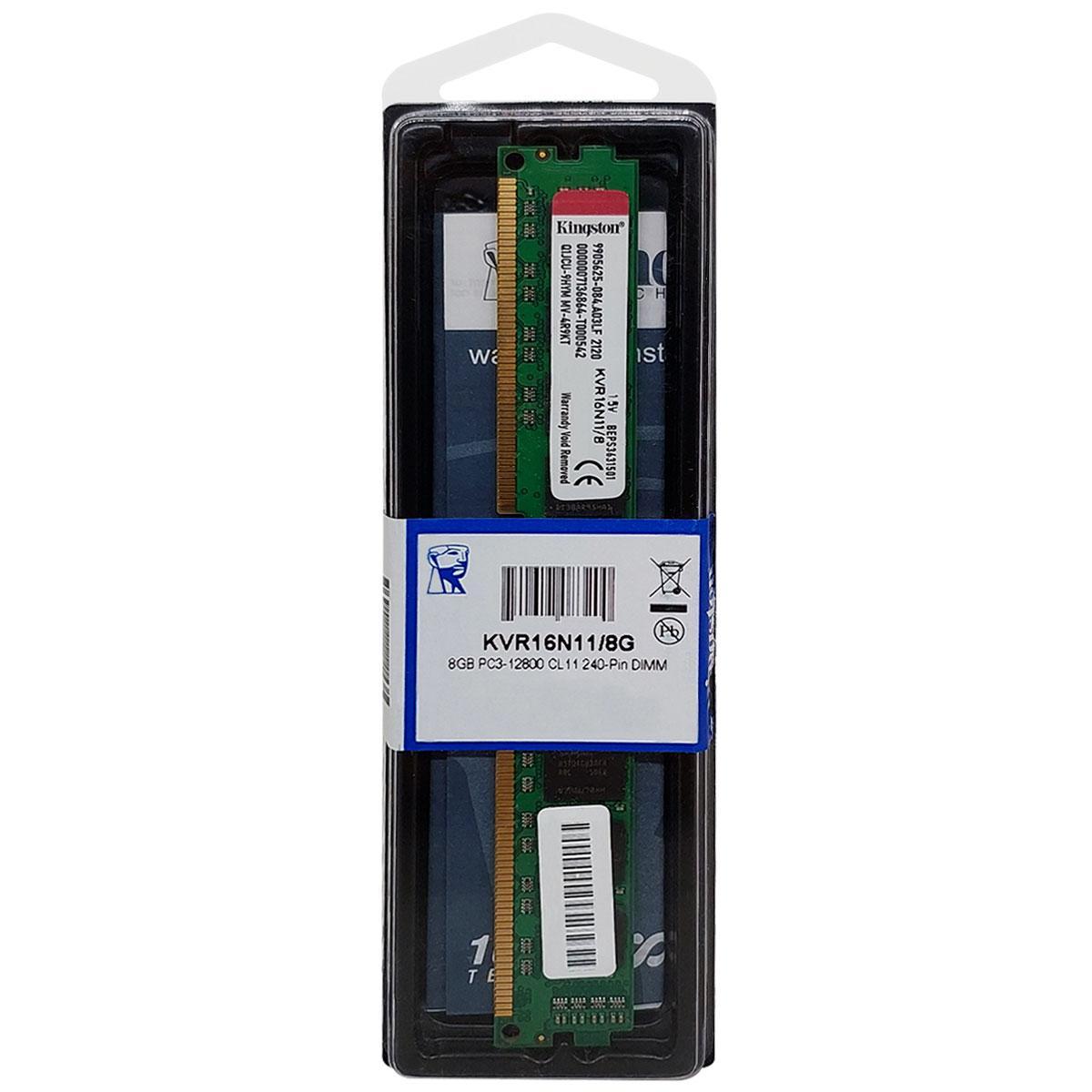 Miniatura Memória Kingston 8Gb, 1600Mhz, Ddr3, Cl11 - Kvr16N11/8