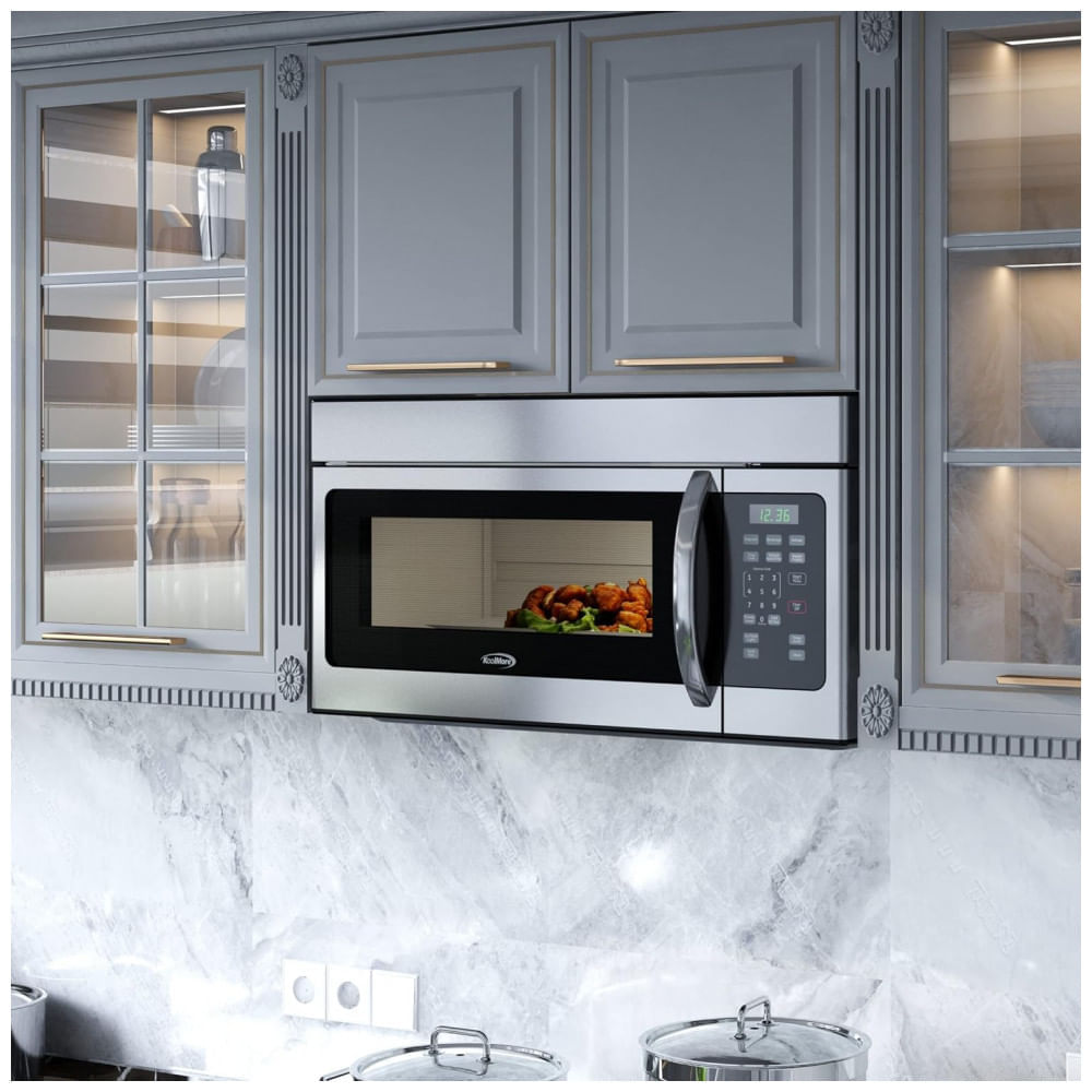 Micro ondas de Bancada 45 Litros Multifuncional de Aço Inoxidável, 1000W, 110v, KOOLMORE KM MOT 1SS, Prateado