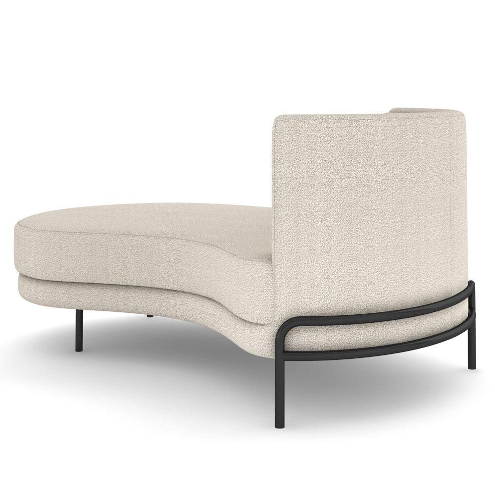 Miniatura Chaise Longue Divã 164cm Braço Direito Logus D06 Bouclê Bege - Mpozenato