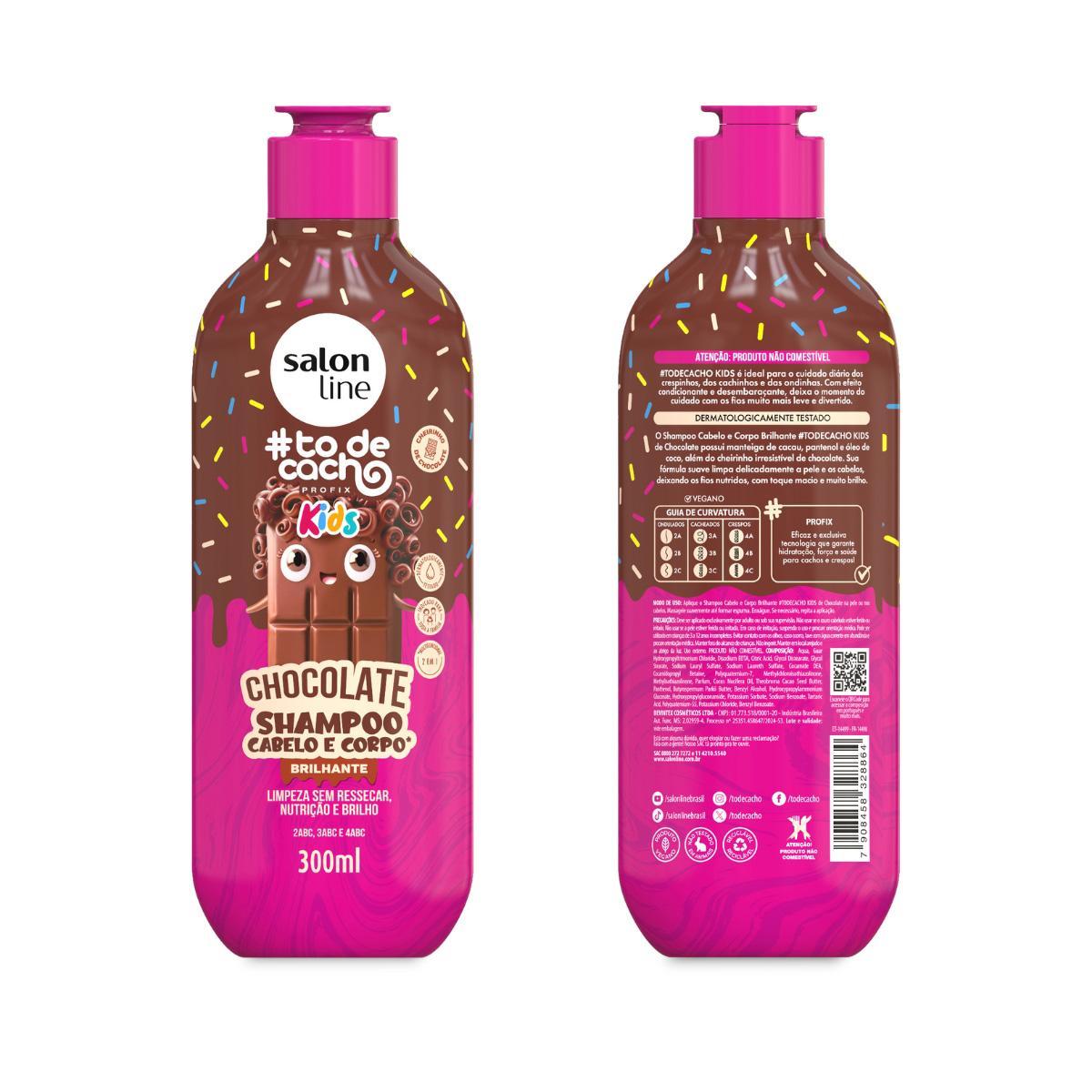 Miniatura Kit Shampoo + Condicionador Cachos Kids Chocolate Salon Line