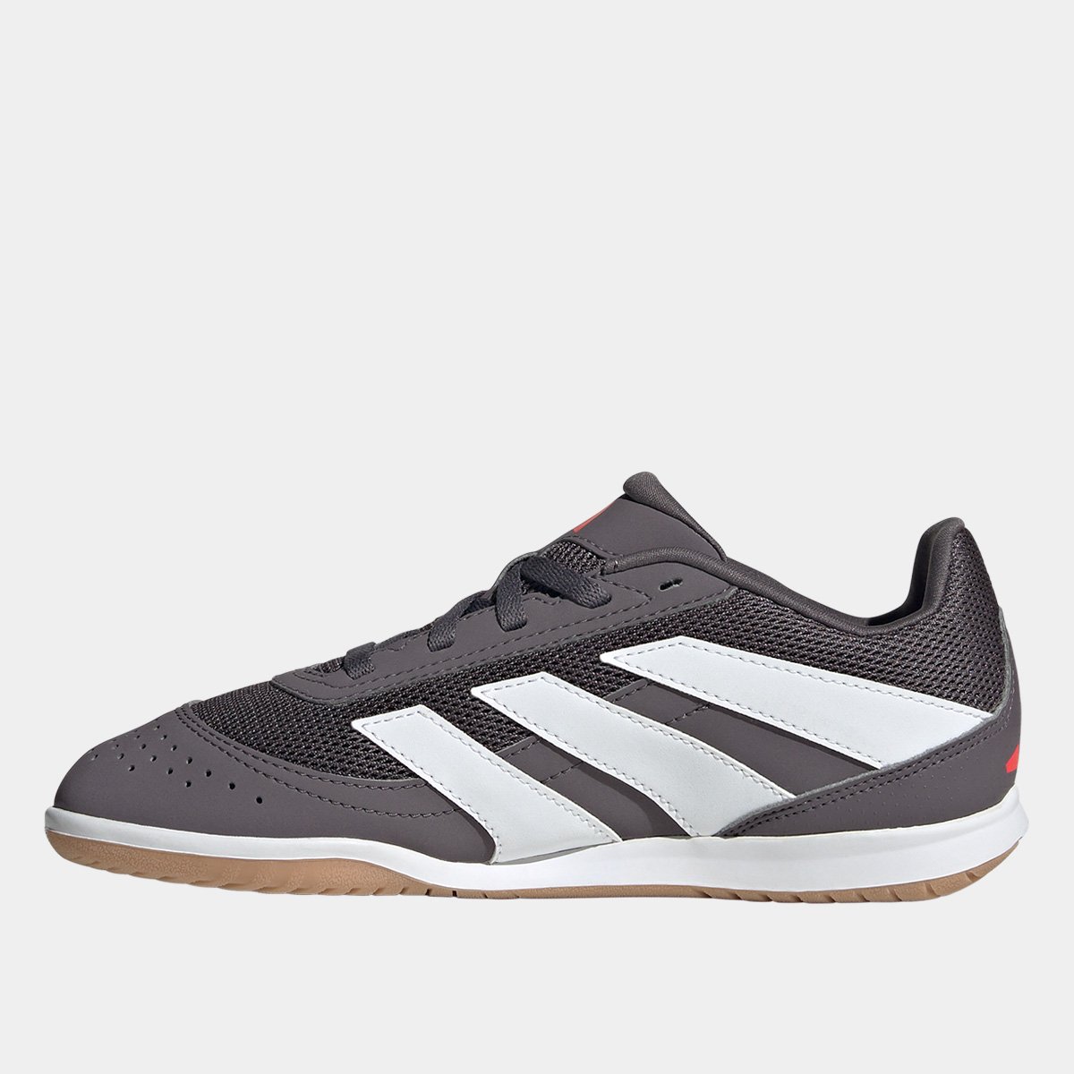 Miniatura Chuteira Futsal Infantil Adidas Predator Club Cinza+Branco - 26