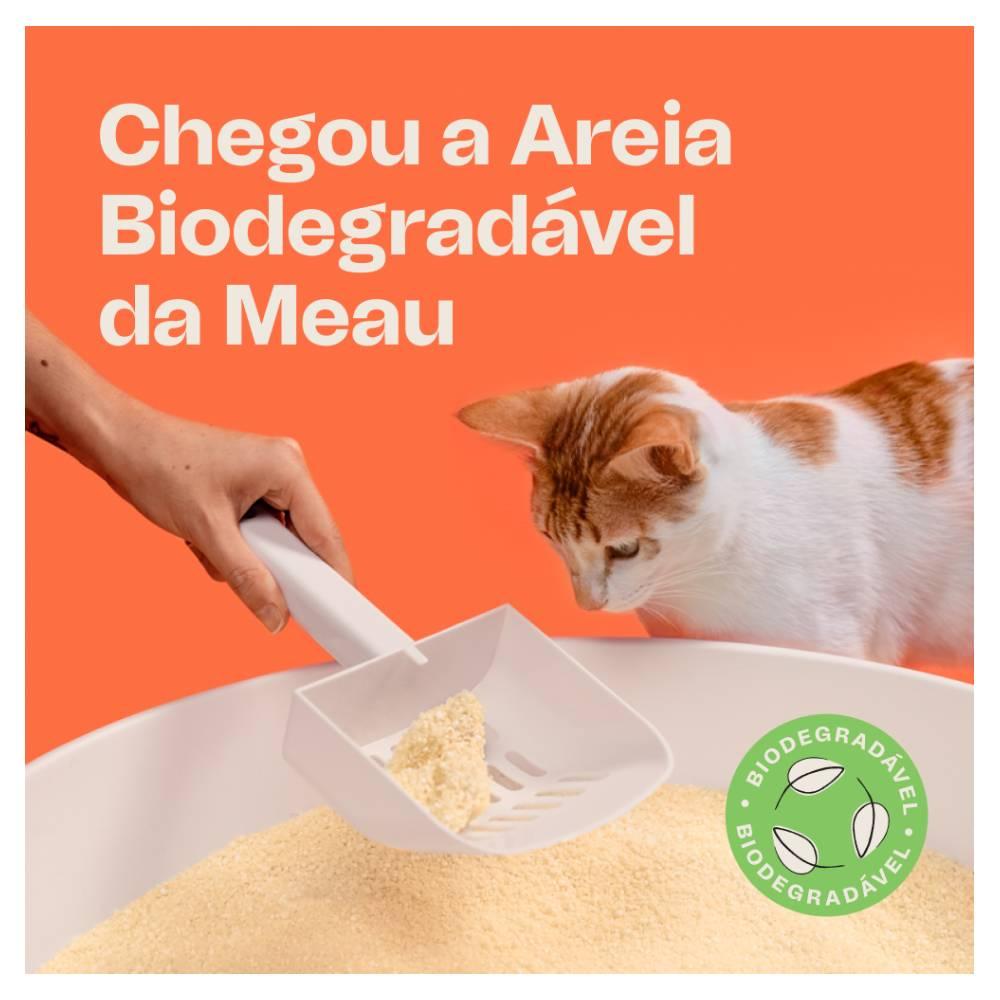 Miniatura Areia Higiênica Meau Biodegradável Grãos Finos para Gatos - 12 Kg