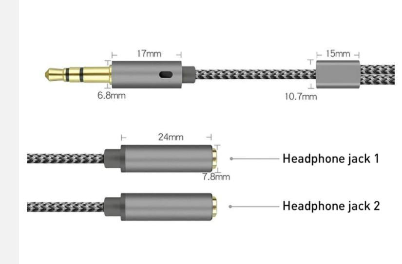 Miniatura Adaptador Em Y Splitter Fone De Ouvido E Microfone P2