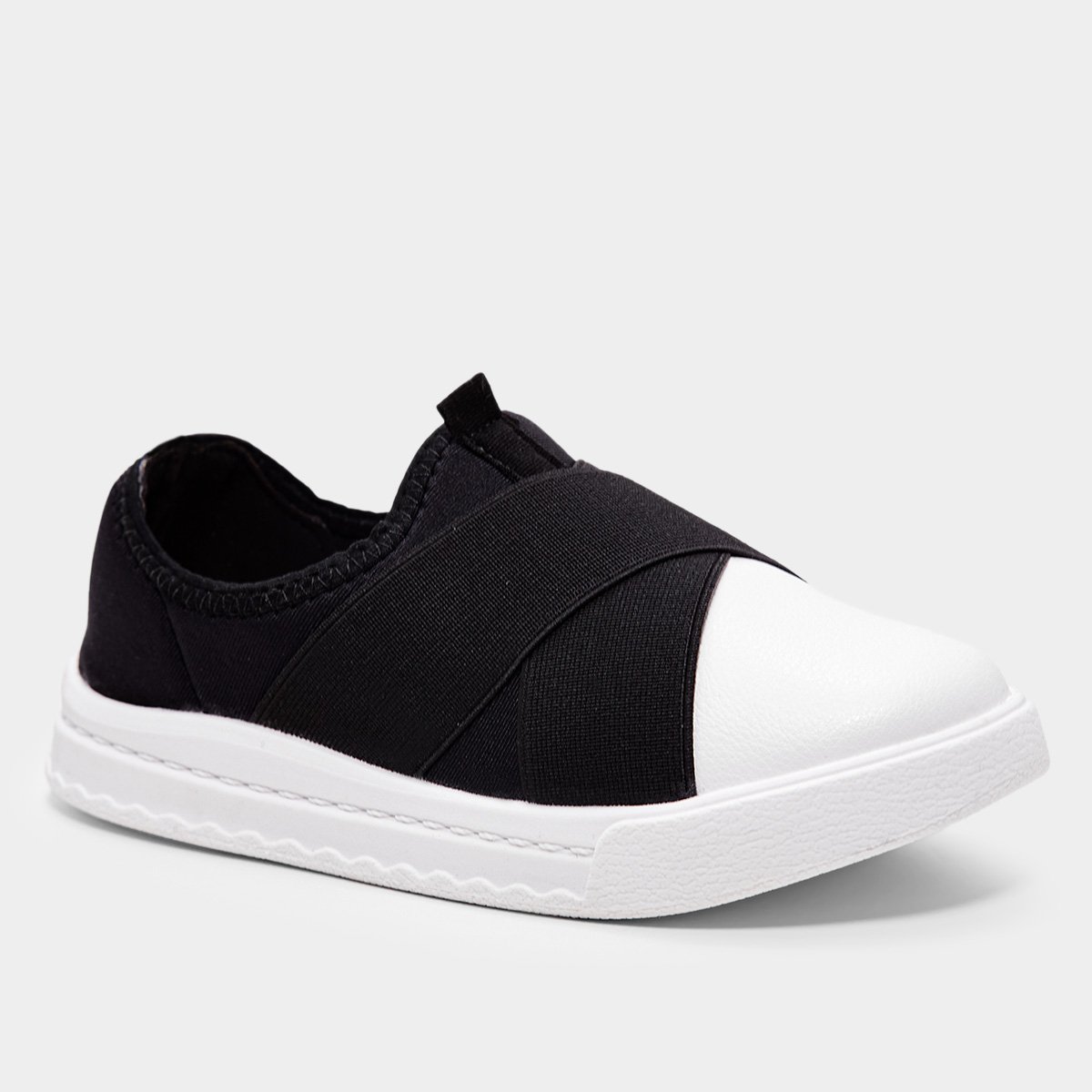 Miniatura Tênis Infantil Molekinha Menina Preto+Branco - 26