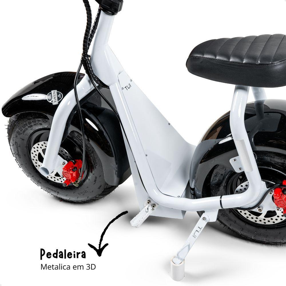 Scooter Elétrica 1000w Tui Pop Moto Patinete Sem Cnh Branco-preto