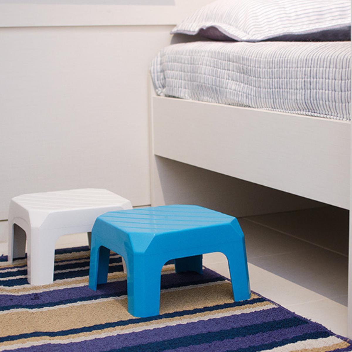 Mini Banqueta Plástica Reforçada Preta 20 X 30Cm Bf2 Astra