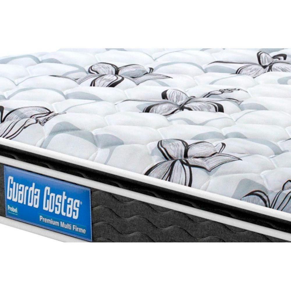 Miniatura Cama Box Baú Queen: Colchão Ortopédico Probel D28 Premium Multi Pillow Top+ Base Black(158X198)