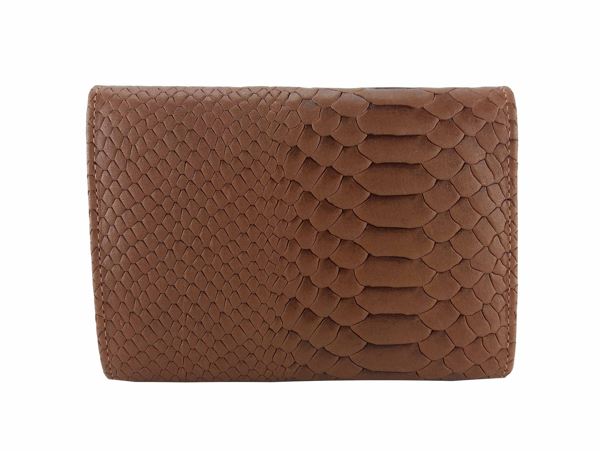 Miniatura Carteira Couro Feminina Croco Marrom CTF 241 Classe Couro