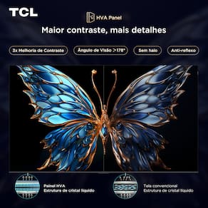 Smart TV 65” TCL QLED 4K Ultra HD 65P7K com Sistema Operacional Google TV, HDR10+, HDMI 2.1, Chromecast built-in, Dolby Vision e Atmos TV 65" TCL QLED 65P7K 4K UHD HDMI/USB/WIFI