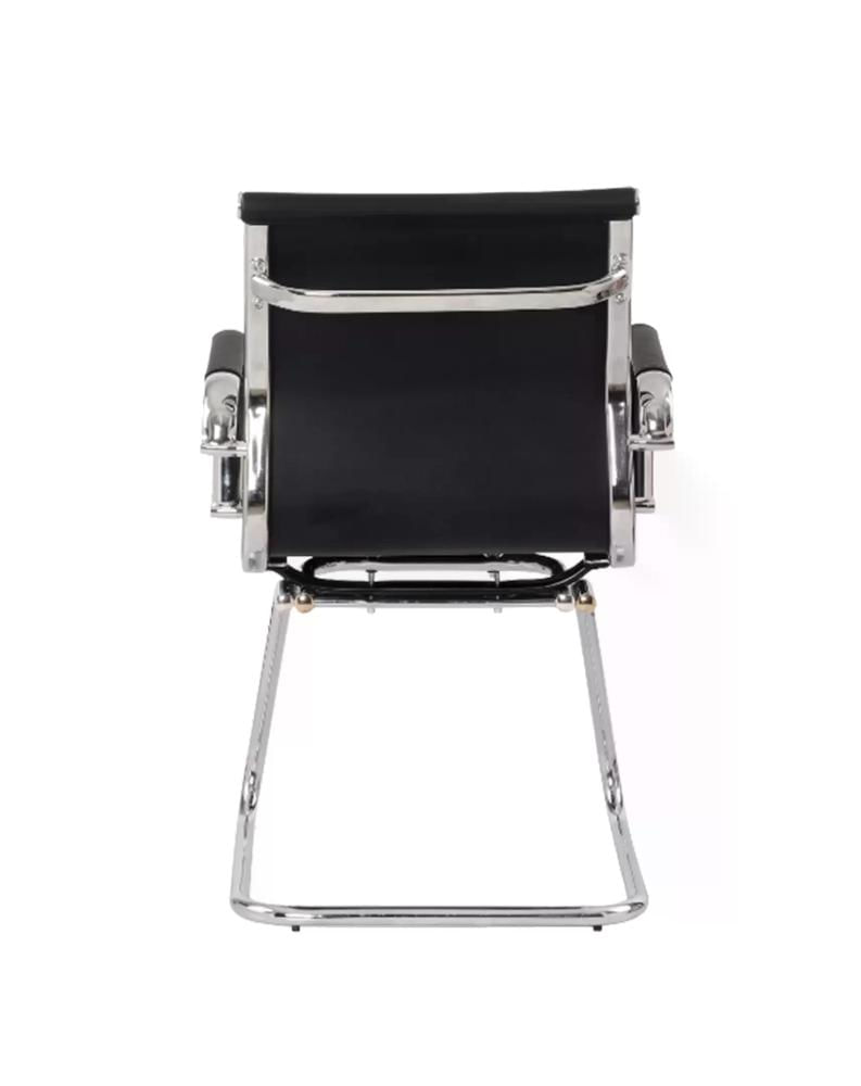 Miniatura Cadeira Escritório Base Fixa Manhattan Couro Preto