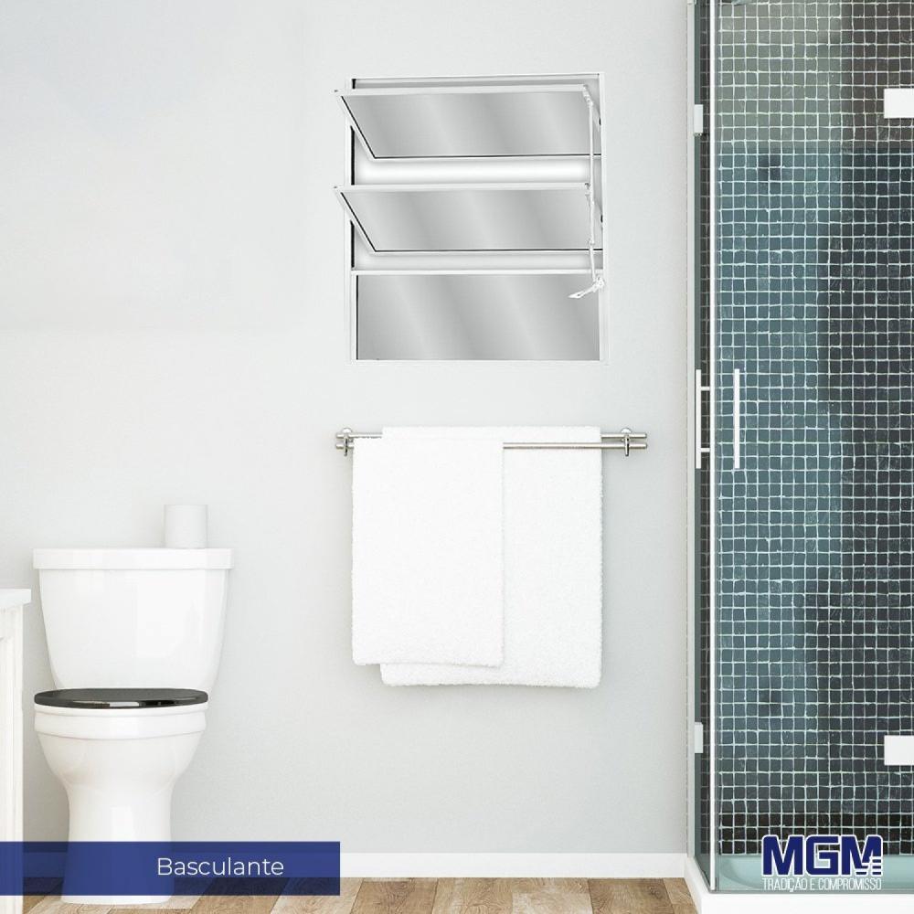 Miniatura Janela Basculante com 2 básculas e 1 fixo 60x40 MGM Branco