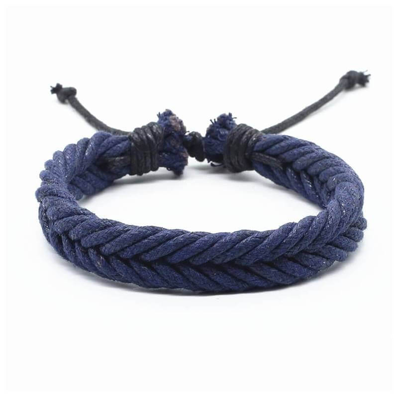 Miniatura Pulseira Masculina de Corda Trançada Nazca Azul