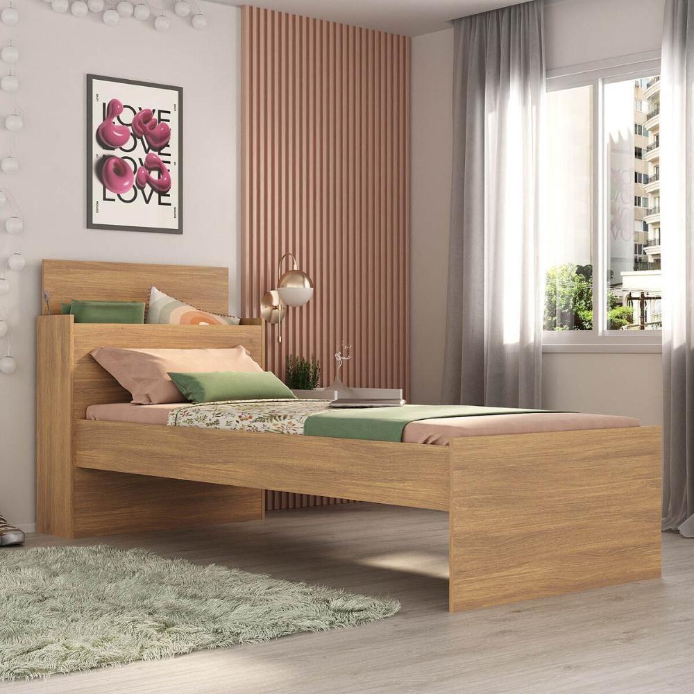 Cama De Solteiro Com Colchão Incluso E Baú Embutido Multimóveis Mp4232 Rustic Rustic