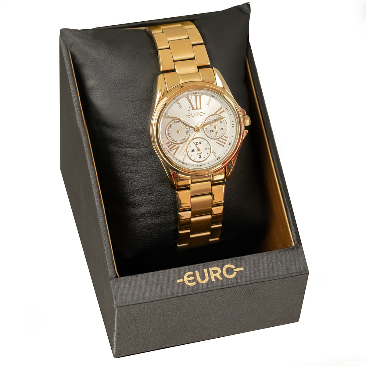 Relógio Feminino Euro Multifunção Multiglow Midi EU6P29AIP/4B Colar e Brincos