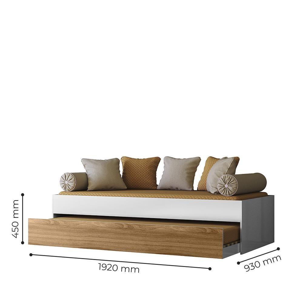 Miniatura Bicama Solteiro ônix Flex Nature-branco - Peternella Móveis Nature-branco