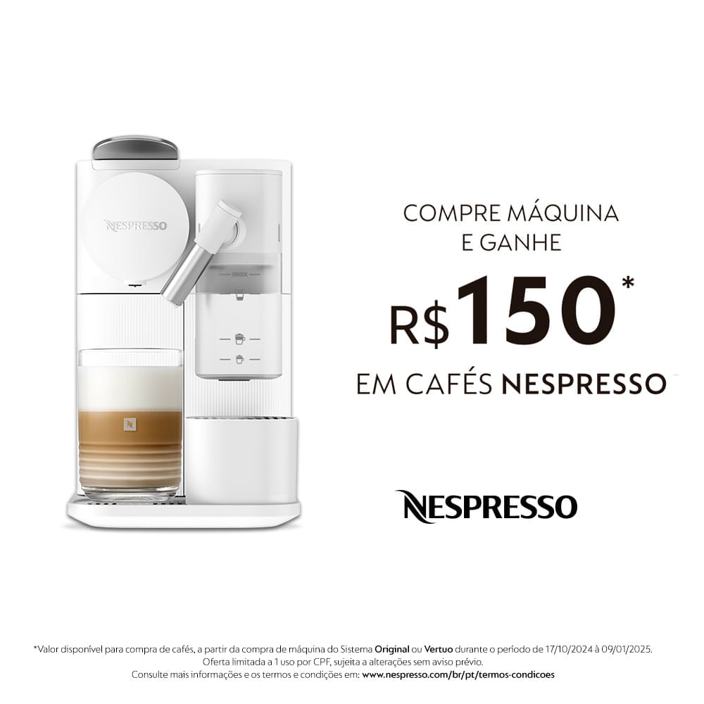 Miniatura Cafeteira Nespresso New Lattissima One Branca para Café Espresso - F121-BR 110