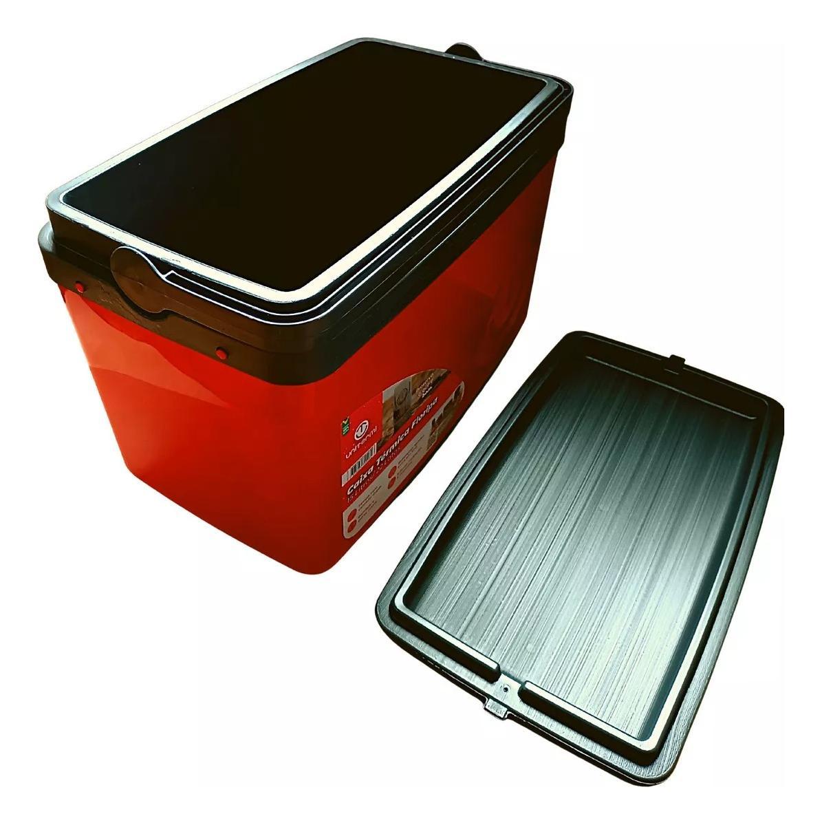 Miniatura Caixa Térmica Cooler Com Alça 30 Litros 45 Latas Vermelha