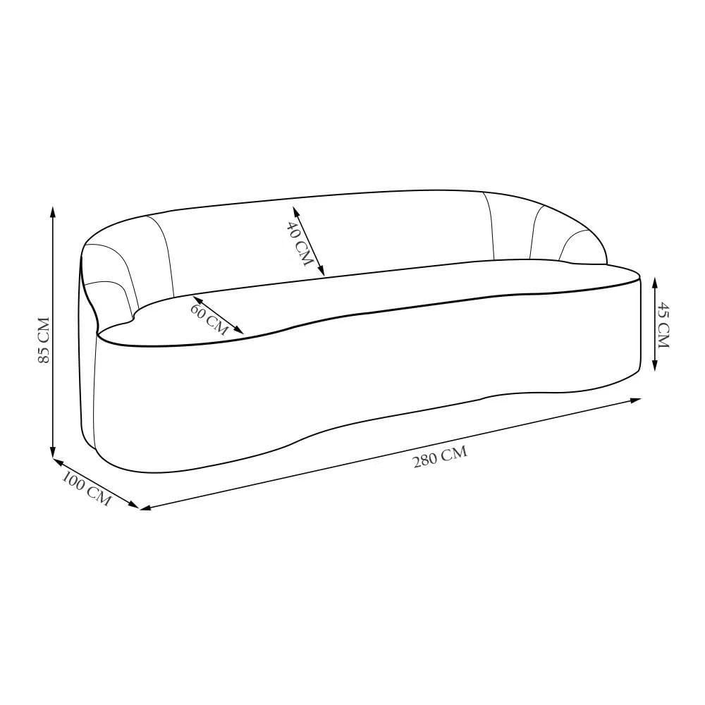 Miniatura Sofá 5 Lugares Para Sala De Estar Living 280cm Theo D06 Veludo Rosa - Mpozenato