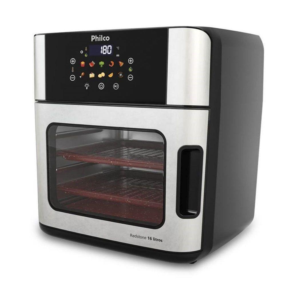 Miniatura Air Fryer Philco 16L 4 Em 1 Painel Digital PAF16A Preto/inox 220V