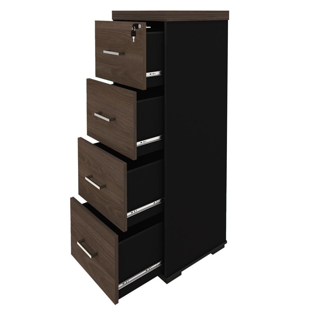 Armário Para Pasta Suspensa Tamburato A06 Marrom/preto - Mpozenato