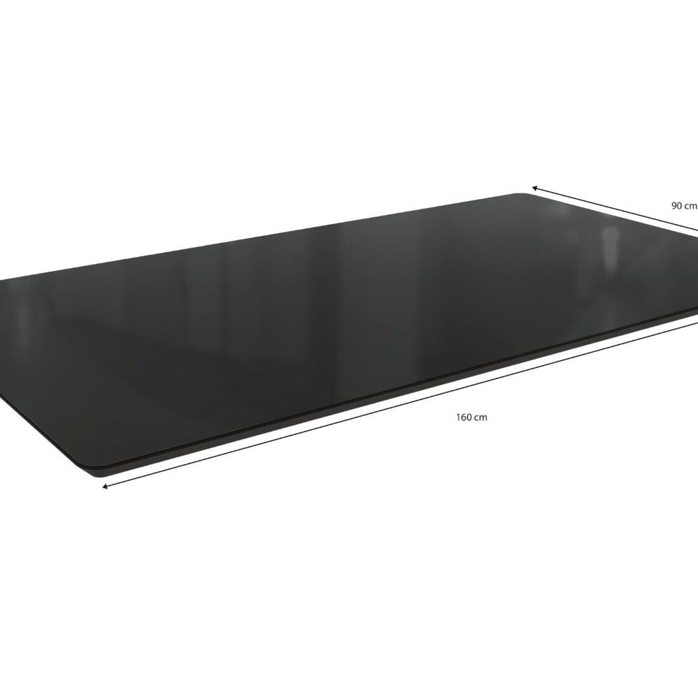 Miniatura Tampo de Mesa de Jantar Com Vidro 160x90 Preto