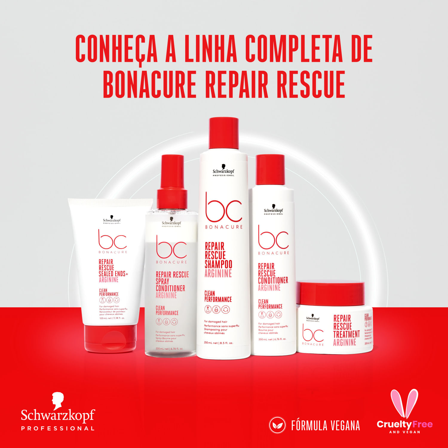 Miniatura Kit Schwarzkopf Professional BC Bonacure Clean Performance Repair Rescue Pro Trio (3 Produtos)
