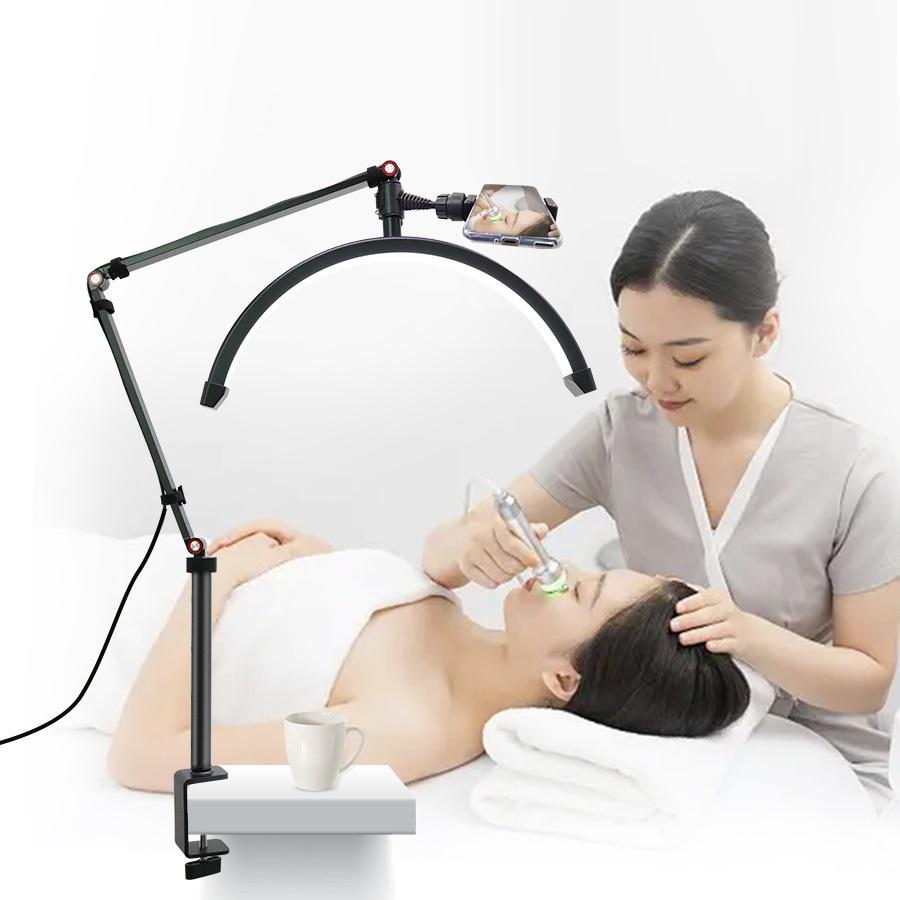 Miniatura Luminária Mesa Led Arco Estética Nail Com Suporte P/Celular
