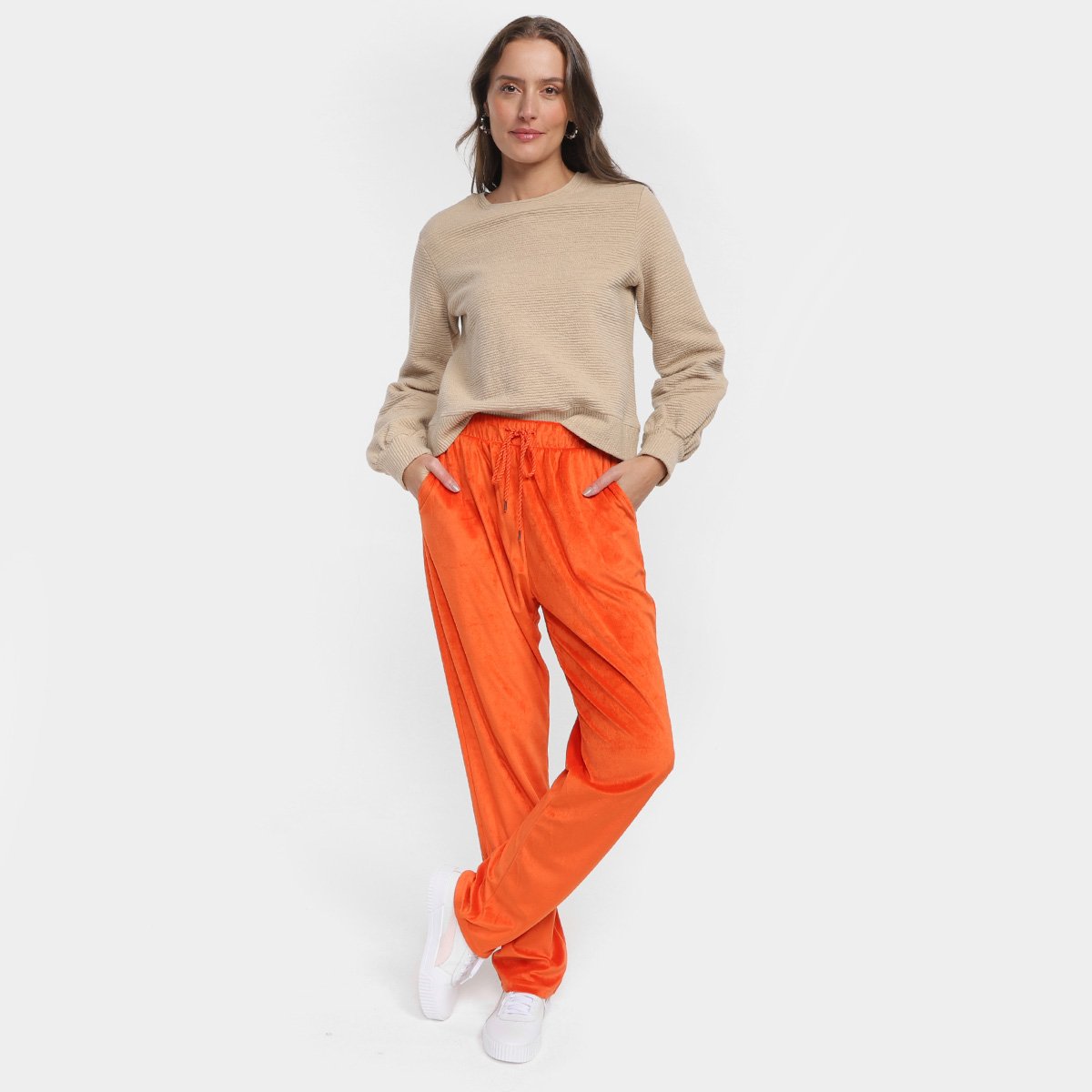 Miniatura Calça Hering Plush Feminina Laranja - G