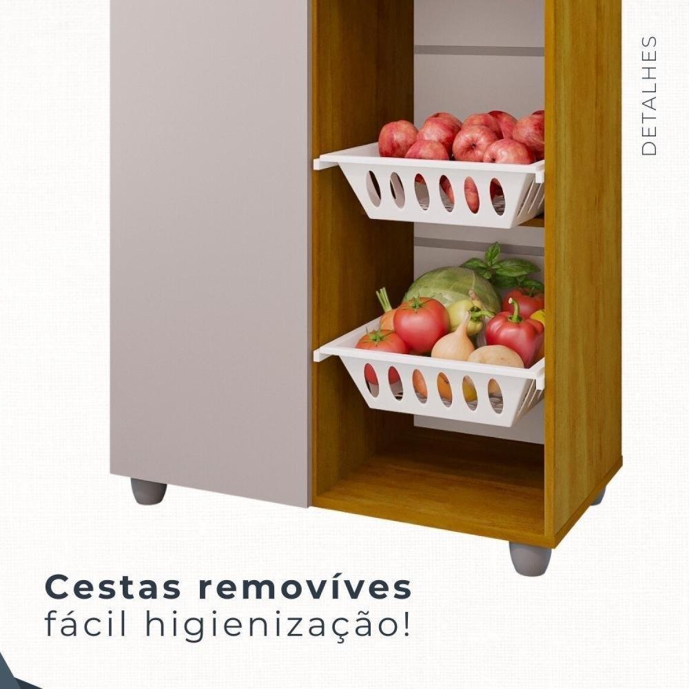 Fruteira Fruteira 2 Cestos 1 Porta 1 Gaveta Bia Cinamomo/Off White