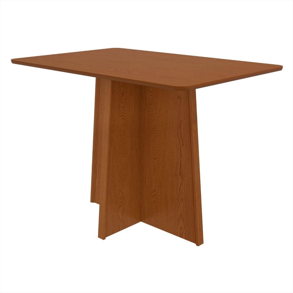 Conjunto Mesa 120cm Celebrare Tampo Mdf no Glass e 4 Cadeiras Celina Frassino/ Creme