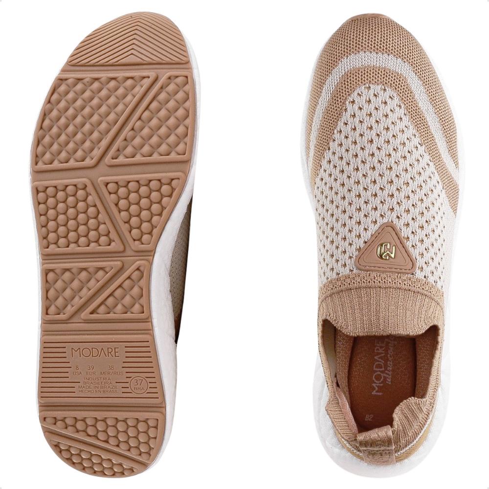 Tênis Modare Slip On Casual Feminino Creme / Nude - 34