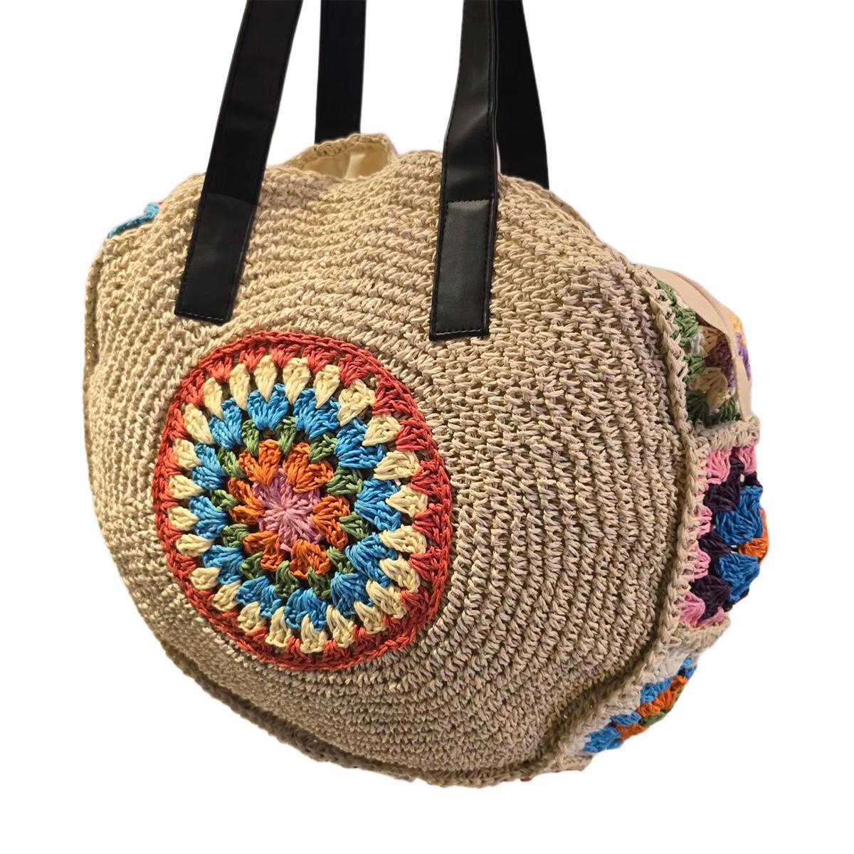 Miniatura Bolsa Artesanal Redonda Crochê Praia Verão Forrada