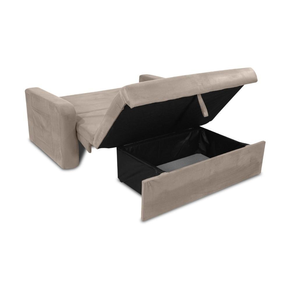 Miniatura Sofá-cama 140cm 2 Lugares Com Baú Multimóveis Cr45260 Bege