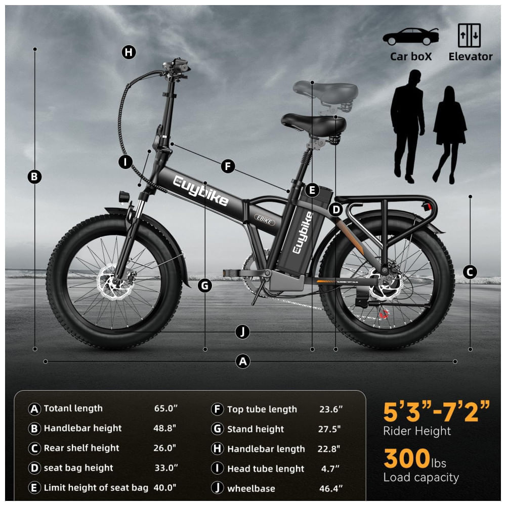 Miniatura Bicicleta Elétrica Dobrável Bluebiko F6B com Motor Brushless 750W (Pico 1000W), Bateria Removível 48V 20Ah, Freios a Disco Duplos e Sistema de